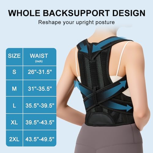 Posture Corrector for Men and Women, Adjustable Back Brace for Back, Neck and Shoulder Pain Relief, Back Support for Posture Improving Scoliosis, Hunchback, Hump, Thoracic, Spine Corrector (XX-Large) - Image 3