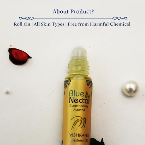 Blue Nectar Vishranti Destress Roll on and Meditation Oil with Cinnamon, Clove, Ginger, Mint Essential Oils (9 Herbs, 0.3 Fl oz) - Image 5