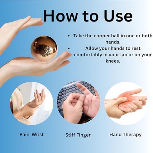 Pure Copper Ball, Bring Integrity and Clear Thinking with Natural Energy Meditation Dia Orb Sphare, Get Mental Agility Grounding Movement Therapy with Copper Orb - 2 pcs & 2 inches - Image 5