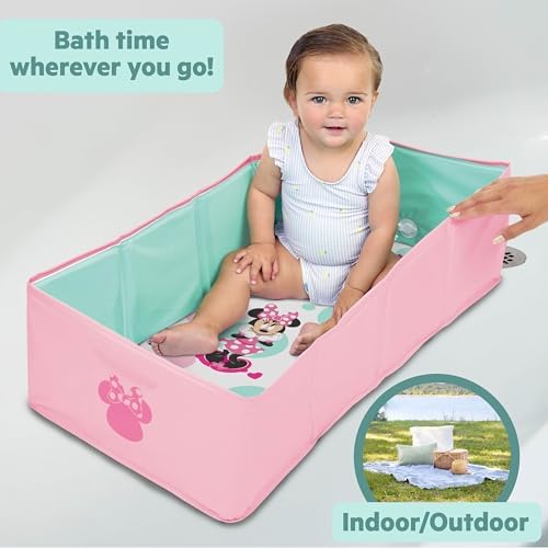 Disney Baby Minnie Mouse Tuckaway Toddler Folding Tub, Converts Shower to Bathtub, Folds to Store, Easy to Clean, Portable Baby Bathtub for Travel, 12M-5Y - Image 3