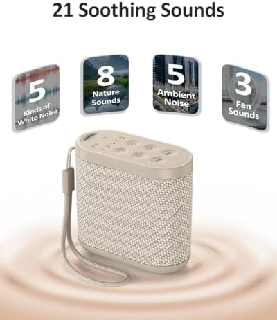 Portable Brown Noise Sound Machine: Super Long-Lasting Battery & USB-C Rechargeable, Headphone Jack, 21 Sounds - White Noise Machine for Baby, Adult, Travel, Sleeping, Registry Gift - Image 5