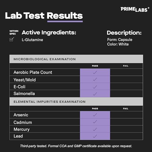 Prime Labs L-Glutamine Capsules 600 Mg for Men & Women - Image 3