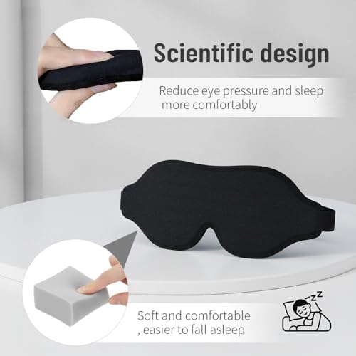 Sleep Mask for Light Sleepers & Side Sleepers, 100% Blackout 3D Cooling Eye Mask, Zero Pressure Breathable Night Blindfold for Insomnia, Deep Sleep, Daytime Sleeping, Travel, Yoga & Shift Work - Image 2