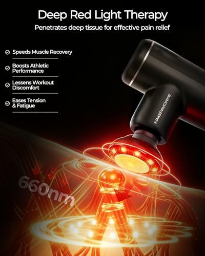 KingPavonini Mini Massage Gun Deep Tissue with Heat& Red Light, Model MG101 - Image 2