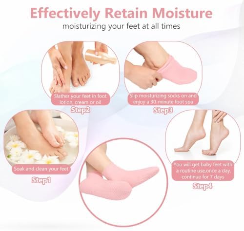 Silicone Moisturizing Socks for Dry Cracked Feet for Men & Women - Image 5