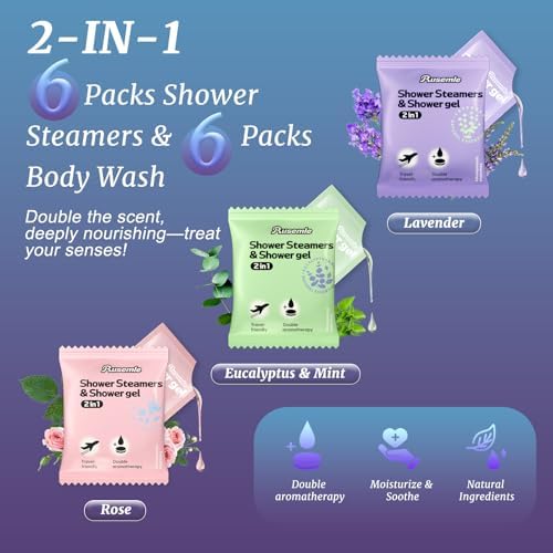 Shower Steamers Aromatherapy Birthday Gifts for Women - 8 Pcs Mothers Day Gifts for Mom Wife Daughter Grandma, Self Care with Natural Essential Oils Relaxation Home Spa Gift Set (Gradient Blue-Purple) - Image 3