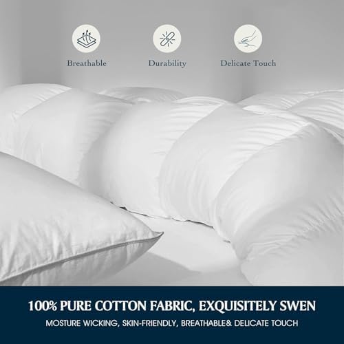 Serta Luxury Goose Feather Down Fiber Comforter Oversize Queen Duvet Insert - Image 5