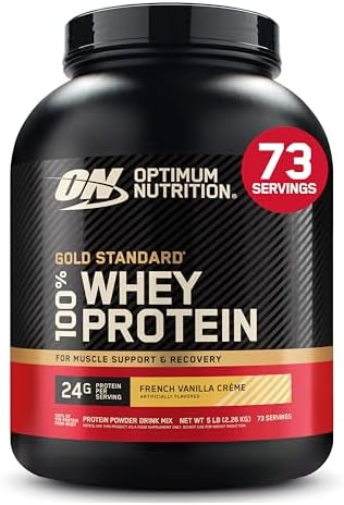 Optimum Nutrition Gold Standard Whey Protein, French Vanilla Crème, 5 LB by OPTIMUMNUTRITION