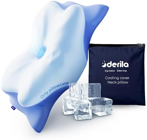 Derila Ergo Pillowcase Cervical Neck Pillow for Sleeping Pillow Case Contour Memory Foam Pillows for Back, Side Sleeper (Pillowcase - 21.25 x 14.17 x 4.72 in) Pillow Case only by Derila%7CMemoryFoamPillow