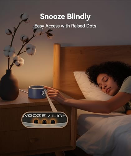 Dreamegg Sound Machine & Alarm Clock - White Noise Machine with 7 Wake-Up Sounds, 0-100% Dimmable, Night Light, Sound Machine for Sleeping, Office, Home, Travel Essentials Gift, Navy - Image 7