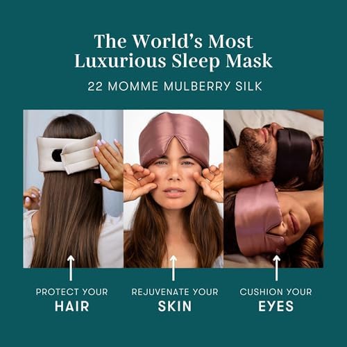 DROWSY Silk Sleep Mask - Face-Hugging, Padded Cocoon for Luxury Sleep in Total Darkness - 100% Pure Mulberry Silk (Green Sapphire) - Image 5