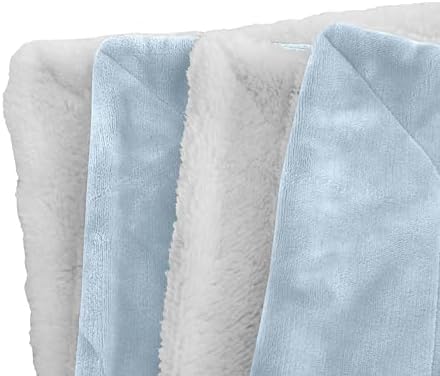 Elegant Comfort Luxury Ultra-Plush Velvet Touch Fleece Throw Soft, Warm, Cozy| Micromink Sherpa-Backing Reversible Blanket for Bed, Sofa and Couch, Solid Aqua - Image 3
