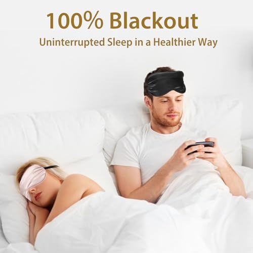 4 Pack Silk Sleep Mask, Blackout Eye Mask with Adjustable Strap - Image 6