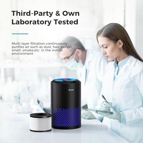 AROEVE Air Purifiers for Bedroom with Sleep Mode Speed Control-MK01A(Black) - Image 6