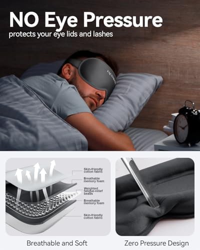 FACEMOON Sleep Mask for Men & Women – 3D Weighted Design, 100% Blackout, Extension Sleep Protector – Perfect for Airplane Travel, Camping, Road Trips & Long Flights, Contoured Eye Cover - Image 5