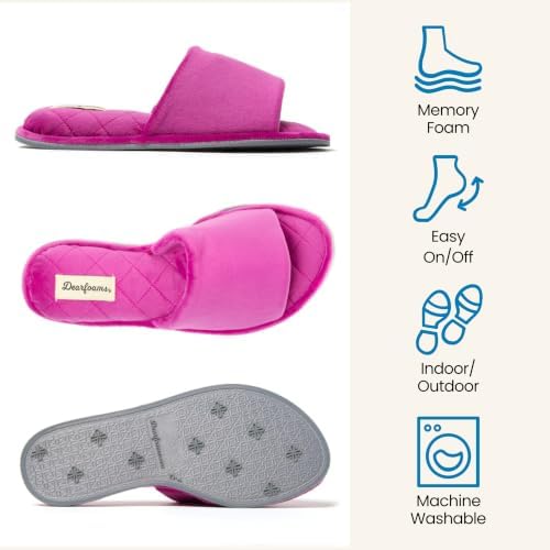 Dearfoams womens Slipper Memory Foam Summer House Shoe Beatrice Terry Slide - Image 3