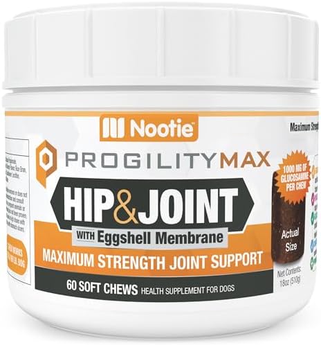 ProgilityMAX Maximum Strength Hip & Joint Glucosamine, Supplement for Dogs by Nootie