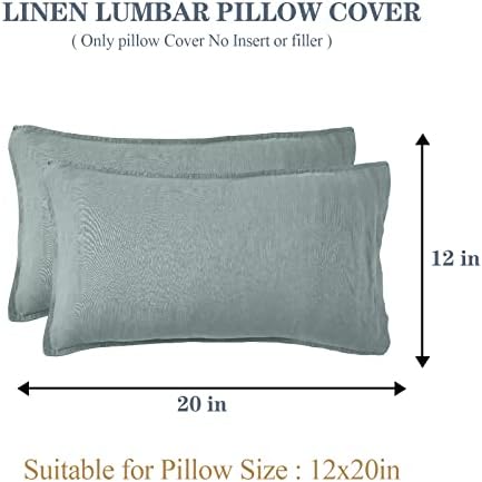 Simple&Opulence 100% Linen Lumbar Pillow Cover 12 x 20 Inches Set of 2 Rectangular Decorative Throw Cushion Cover for Couch Sofa Bed Living Room Office Soft Breathable Farmhouse - Dusty Blue - Image 4