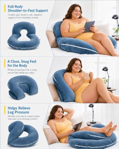 Reading Pillow, Back Pillow for Sitting in Bed and Couch, Gaming Pillow for Adults, Sit Up Support for Bed - Image 3