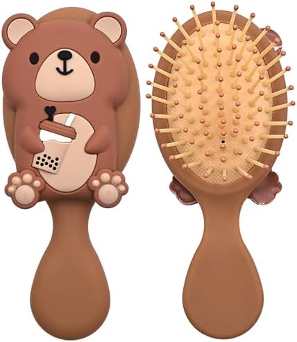 Toddler Hair Brush for Baby, Bear Air Cushion Brush - Brown by DINATIS