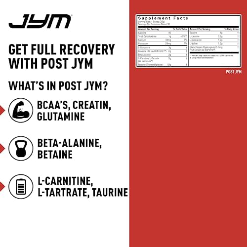 Post JYM Active Matrix Amino Recovery Powder | Pure Creatine HCL, BCAA’s, Glutamine, Carnitine, Betaine, Taurine for Maximum Strength, Repair, Definition, Performance | Lemonade Flavor 30 Servings - Image 2