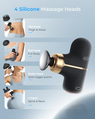 Super Mini Massage Gun with Heat & Red Light, 0.48 lb Travel Massage Gun - Image 3