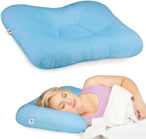 Tri-Core Ergonomic Cervical Pillow for Neck Pain Relief Full Size Firm Blue by CoreProducts