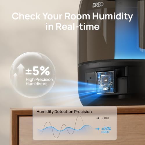 DREO 3L Humidifiers for Bedroom, 30H Runtime, 26 dB Quiet, Black - Image 4