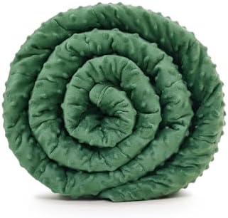 TONGDADA Minky Weighted Blanket | 40''x60'',10lbs | Cozy and Soft Minky Weighted Throw Blanket | Luxury Velvet with Premium Glass Beads | Dark Green Minky by TONGDADA