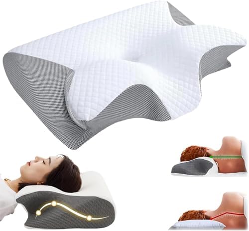 Cervical Pillow, Memory Foam Cervical Pillow, 2 in 1 Ergonomic Contour Orthopedic Pillow for Neck Pain, Contoured Support Pillows for Side Back Stomach Sleepers by Imgjsx