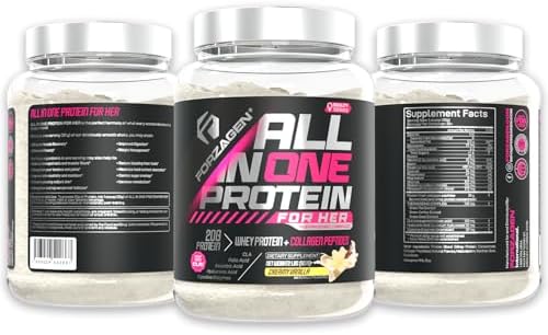 Forzagen All in One Protein for Her | Women’s Protein Powder with Multi Collagen Peptides | Hydrolyzed Collagen Supplement, Gut Health, Great for Pre & Post Workout | Vanilla, 30+ Servings - Image 2