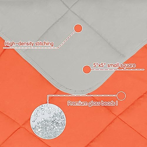 yescool Weighted Blanket (10 lbs, 41" x 60", Orange) Cooling Heavy Blanket, Perfect for 90-110 lbs, Breathable Throw Blanket Gifts with Premium Glass Bead, Machine Washable - Image 3