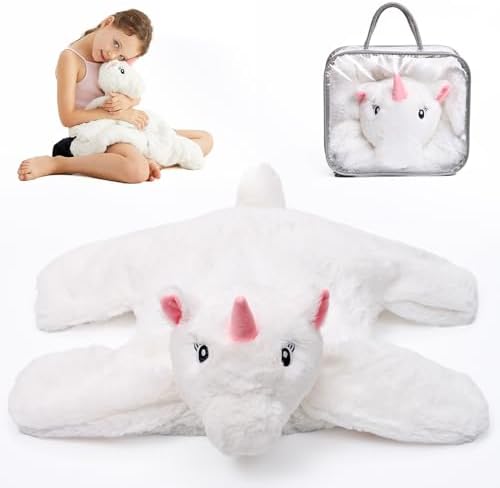 L'AGRATY Weighted Lap Pad for Kids 5 lbs, Sensory Needs Weighted Stuffed Animals Lap Blanket Soft Plush Hugging Sensory for Kids Teen Adults Removable Washable Cover by LAGRATY