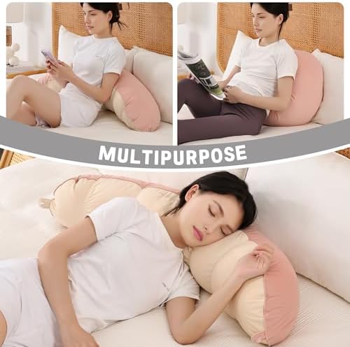 Peallow(Pat. Pend) – Long Round Body Pillow for Adults, Bolster Pillow for Sleeping, Soft and Supportive Pillow for Sleeping & Lumbar Support(Blush Pink,59") - Image 6