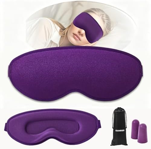 Sleep Mask for Side Sleeper Women Men,Blackout Eye Masks for Sleep by SANREE