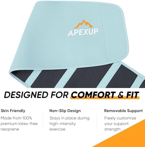 APEXUP Waist Trainer for Women Lower Belly Fat, Men Sweat Band, Stomach Wrap, Waist Trimmer with Removable Lumbar Support - Image 6
