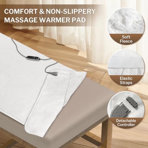 HOMLYNS LuxeHeat Massage Table Warmer Heating Pad, 30" x 72" Soft Fleece Professional Massage Therapy Bed Warmer with 10 Heat Settings, 1-9 Hours Auto Off, Rapid Heating - Image 6