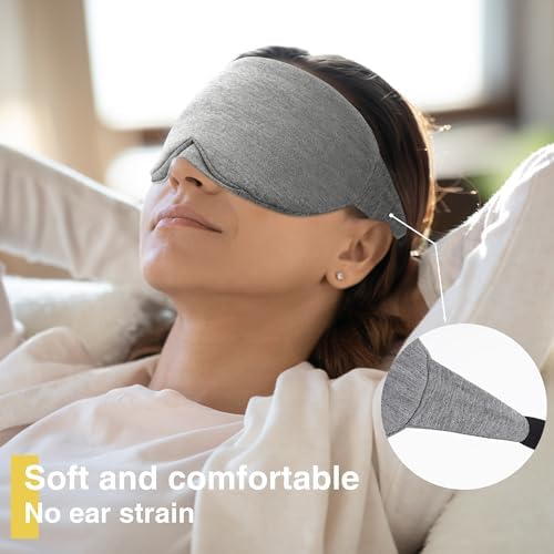 FRESHME Cotton Sleep Eye Mask - Travel Eye Mask for Sleeping Airplane Blackout Eye Covers for Long Flight Essentials Accessories, Comfortable Sleep Night Masks for Men Women Side Sleeper - Image 6