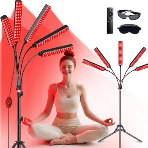Red Light for Face and Body, Infrared Light Therapy Lamp with Stand Led 660nm Red Light-Therapy& 850nm Infrared Light Device (L) by FlaoAito