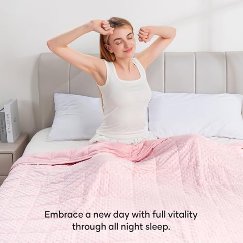 Wemore Weighted Blanket for Adults 20 lbs Queen Size 60"x80" Pink - Image 5