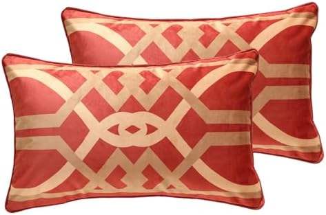 patdrea Designer Velvet Throw Pillow Cover,Set of 2,12"x20"-ClarenceE by patdrea