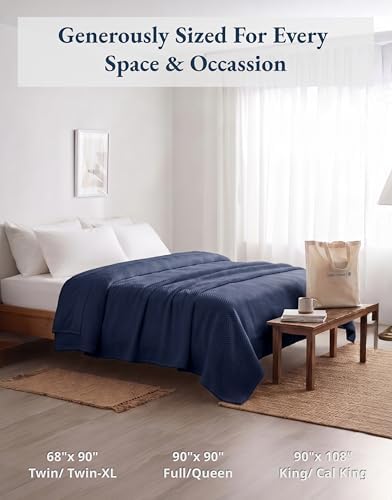 LANE LINEN Soft Blanket Queen, 350 GSM 100% Cotton Medium Weight - Image 2