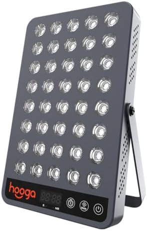 Hooga Red Light Therapy Panel Device – 660nm Red & 850nm Near Infrared Light Therapy, LED Light Therapy Lamp for Face & Body, 40 LEDs, Timer, Adjustable Stand – HG200 - Image 5