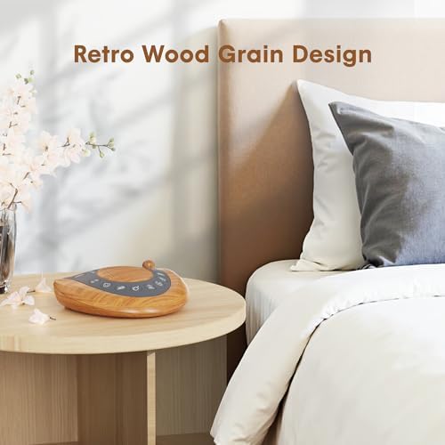 Raynic Noise Machine, Battery Powered Sound Machine, Portable Sleep Machine with 36 Natural Soothing Sounds, Timer, USB Port, Headphone Jack for Baby, Kids, Adults, Travel, Office (Yellow Wood Grain) - Image 4