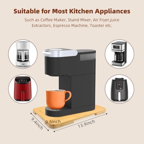 360° Rolling Tray Bamboo Appliance Slider for Kitchen Appliances - Image 2