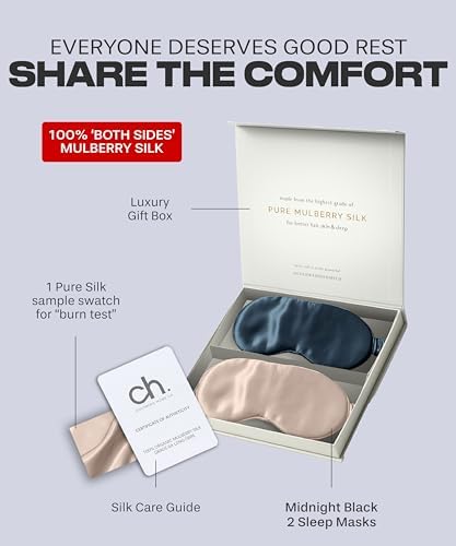 Silk Sleep Mask for Women and Men - Silk Eye Mask for Sleeping, Blindfold, Eye Covers, Pack of 2 - Image 4