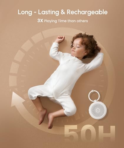 Portable White Noise Machine for Sleeping, 29 Soothing Non-looping Sounds for Adults & Kids, 50h Babies Sleeping Sounds Machine, Timer, Memory Function, Traveling, for Relax-2026 Updated Version - Image 4