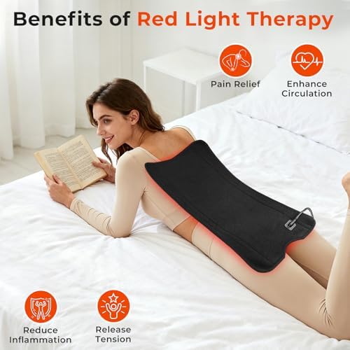 Red Light Therapy Mat for Body, 2 in 1 (660nm & 850nm) Red Light Therapy Pad, Adjustable Timer & Intensity, 20.5"x11" - Image 2