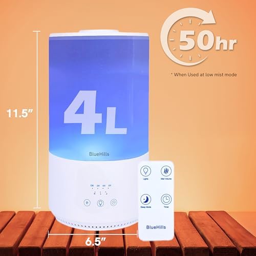 BlueHills 4000 ML Premium 4L Essential Oil Diffuser Humidifier Large White - Image 4