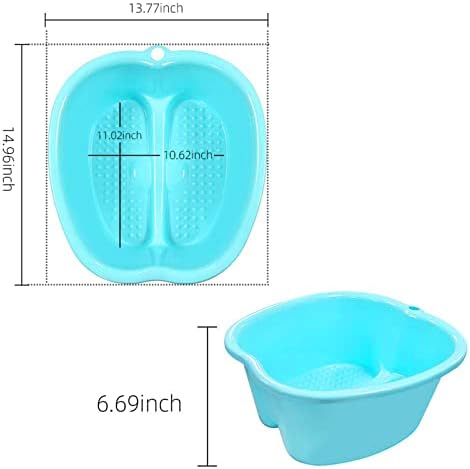 Ownest Extra Large Foot Bath Basin, Health Foot Soaking Bath Basin for Soaking Feet & Peducure, Home SPA Massager Tub, SPA Tool for Women and Men, Blue, 1 Count - Image 2